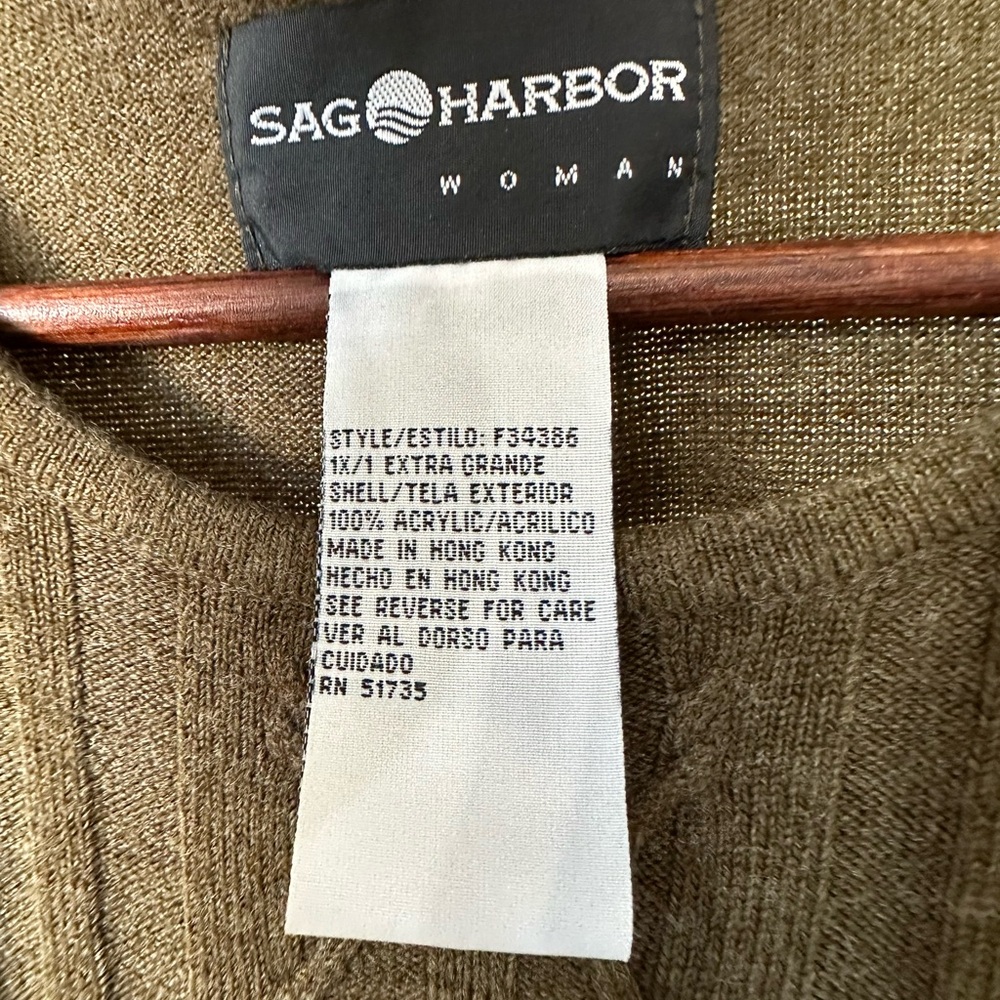 New Vintage Sag Harbor Plus Women Short Sleeve Cable Knit Acrylic Sweater 1X - Picture 12 of 13